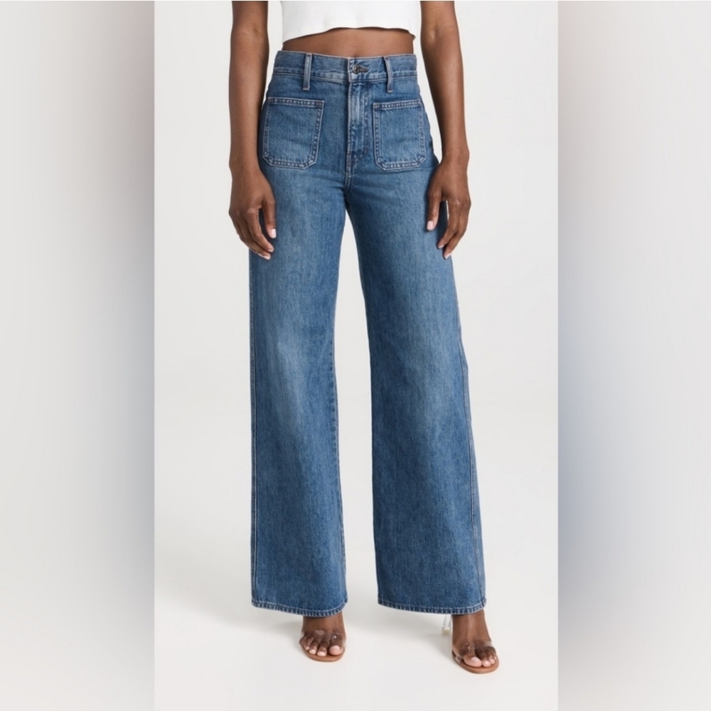 Veronica Beard Wide Leg Patch Pocket Jeans Size 26 - Picture 2 of 15